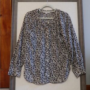 Loft Cheetah Print Button-Up Blouse | Size Medium
